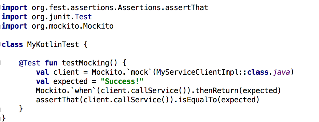 mockito with kotlin